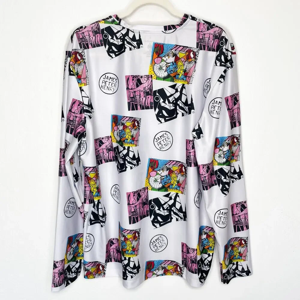 NWT Swiminista James Peter Henry Good Vibes Long Sleeve Rashguard Top Mens M